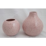 Vase bauchig Keramik Serie Spring 18x18 cm (HxD) rosa gesprenkelt