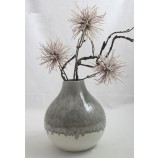 Keramik Vase creme/grau ca. 19x17x17 cm (H/B/T)