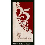 Glückwunschkarte "Silberhochzeit" Klappkarte Furnier 21 x 10 cm