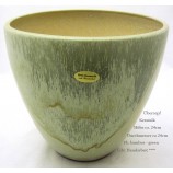Übertopf  Keramik bambus - grün ca. 24x24 cm (HxD) Echt Handarbeit