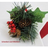 Künstlicher Weihnachts - Pick mit Zapfen 20 cm