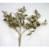 Künstlicher Blätterzweig gold, glitzernd ca. 35 cm