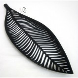 Moderne Deko - Blattschale Metall Design schwarz ca. 70 cm