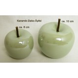 Deko Apfel klein grün Pastell ca. 8 cm Perlmutt