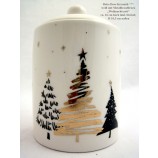  Deko-Dose Keramik "Weihnachtszeit" weiß; ca.16cm hoch;Ø10,5cm