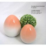 Porzellan - Ei mit Farbverlauf apricot ca. 8,5 x 8,5 x 10,3 cm