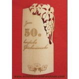Flaschenetikett - Echtholzfurnier - Zum 50.Geburtstag - selbstklebend