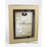 Fotorahmen Memories cremefarben/silber auf MDF 13 x 18 cm