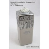 Keramik Kerzenhalter Cappuccino silber/grau ca. 17x6,5x6,5 cm 