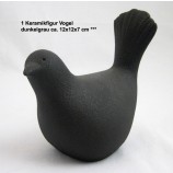 1 Keramikfigur Vogel dunkelgrau ca. 12x12x7 cm