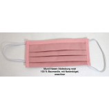 Waschbare Mund-Nasen-Abdeckung aus 100 % Bw ca. 17x10 cm rosé mit Gummi