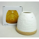 Teelichtleuchte Mini Iglu auf Holzsockel Krippe Nr.455 ca. 10,0x9,0cm (H/B)