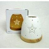 Teelichtleuchte Mini Iglu auf Holzsockel Stern Nr.1 ca. 10,0x9,0cm (H/B)