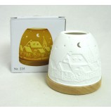 Teelichtleuchte Mini Iglu auf Holzsockel Nr.235 ca. 10,0x9,0cm (H/B)