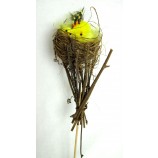 1 Osterstecker Küken im Nest Gelb-Braun ca. 23 cm hoch