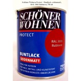Protect Buntlack - Alkydharzlack, seidenmatt, RAL 3003 Rubinrot, 750 ml