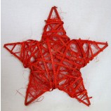 Deko-Rattan Stern rot mit Glitter, ca. 39 cm (Länge zwischen zwei Sternspitzen) 
