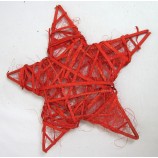 Deko-Rattan Stern rot mit Glitter, ca. 25 cm (Länge zwischen zwei Sternspitzen) 