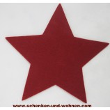 Filz Untersetzer Stern rot, ca. 20 cm (Länge zwischen zwei Sternspitzen) 