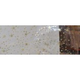 Glasklar-Tischfolie Sterne Gold von der Rolle 130 breit Meterware