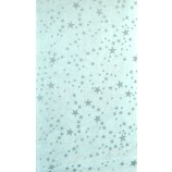 Glasklar-Tischfolie Sterne Silber von der Rolle 130 breit Meterware