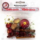 Deko- Streuartikel Weihnachtsdekoration Äpfel & Beeren rot-weiß-natur V3