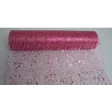 Tischband Glitter-Crackle Vlies 29 cm rosenholz Meterware