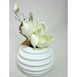 Keramik Vase "Floris" bauchig Weiß V3 ca. 11 cm hoch Ø ca. 14 cm