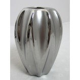 Keramik Vase Mattsilber-Glänzend, ca.17x12 cm H/B