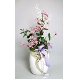 Kunst-Blumenarrangement lila in Keramik-Vase ca. 57x16x15 (HxBxT)