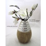  Vase "Newtown" konisch creme matt/silber glänzend ca. 18,5x18,5x27,5 (TxBxH)
