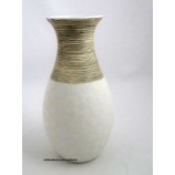 Keramik-Vase "Punto" creme/braun/weiß ca. 29 cm