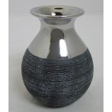 Keramik Vase anthrazit-silber, ca.13x10 cm H/B