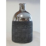 Keramik Vase anthrazit-silber, ca.18x10 cm H/B