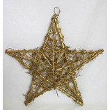 Deko-Weide-Stern gold zum Hängen oder Stellen, ca. 36cm