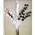 1 Künstlicher Pompomzweig weiß Frostoptik ca. 70 cm